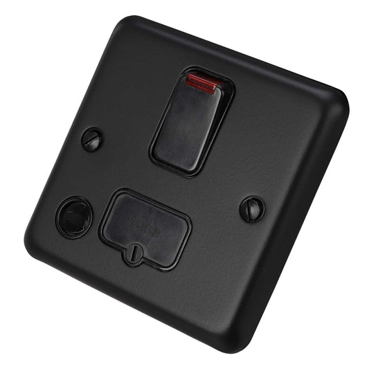 MK Albany Plus 13A DP Switched Fused Spur with Neon Flex Outlet Matt Black