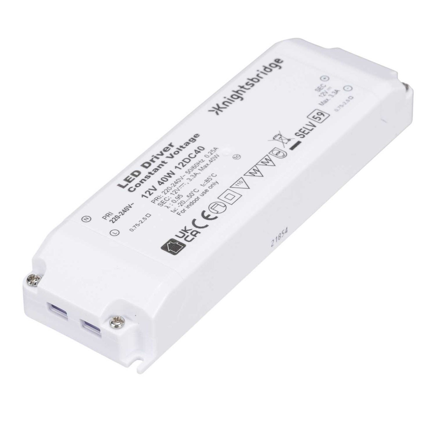 Knightsbridge 40W 12V DC LED Constant Voltage Driver IP20