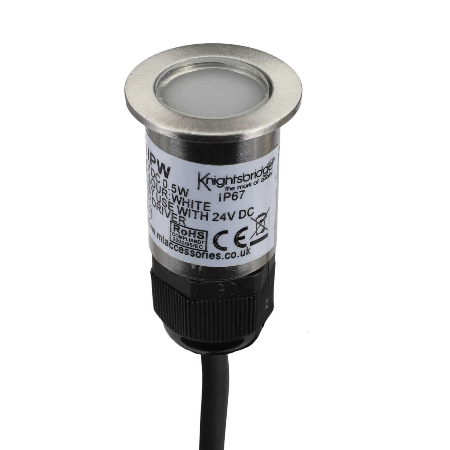 Knightsbridge 0.5W LED Small Stainless Steel Ground Light 5000K
