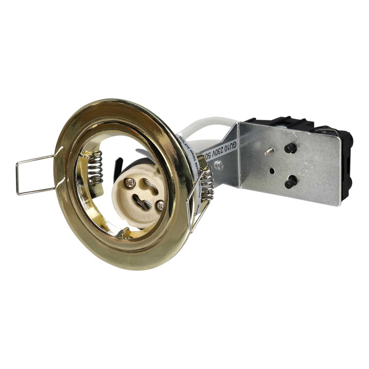 Knightsbridge GU10 Fixed Downlight Brass
