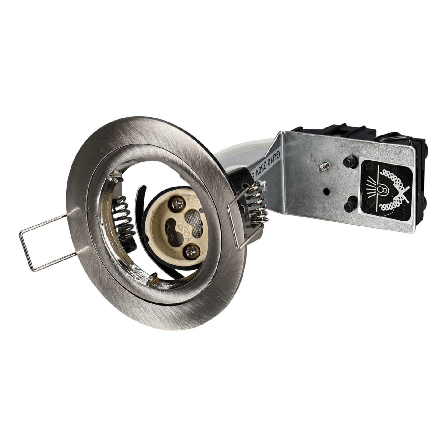 Knightsbridge GU10 Fixed Downlight Brushed Chrome