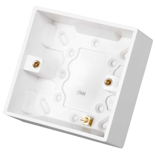 Knightsbridge 1 Gang 35mm Pattress Back Box White