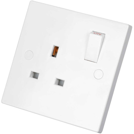 Knightsbridge 13A DP 1 Gang Switched Socket White