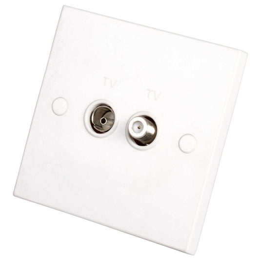 Knightsbridge 1 Gang Coaxial and Satellite Isolated Socket White
