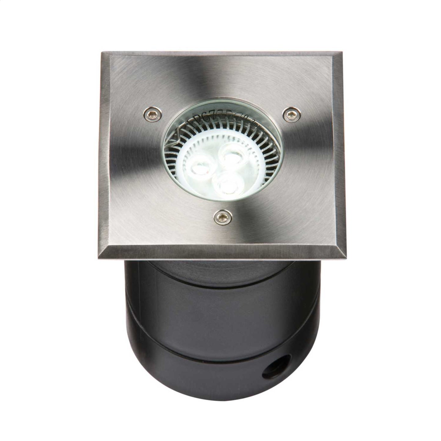 Knightsbridge Wsguled GU10 Square Drive / Walk Over Stainless Steel Ground Light