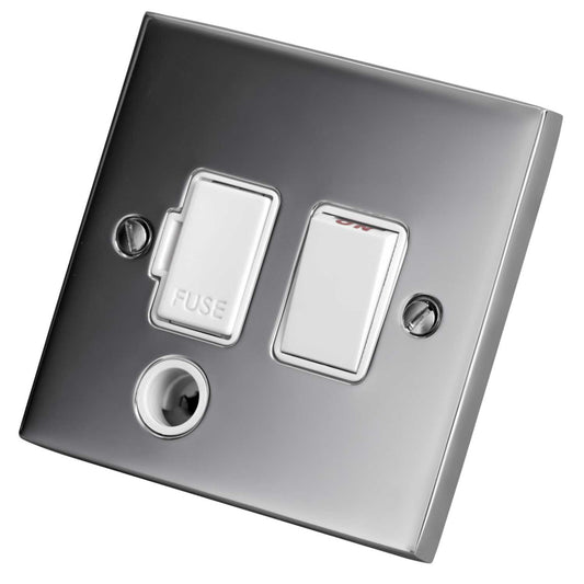 Heritage Brass 13A Switched Fused Spur White Insert Polished Chrome