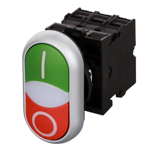 Moeller M22-DDL-GR-X1/X0/K11/230-W Flush Momentary Start/Stop 1 NC + 1 NO Pushbutton