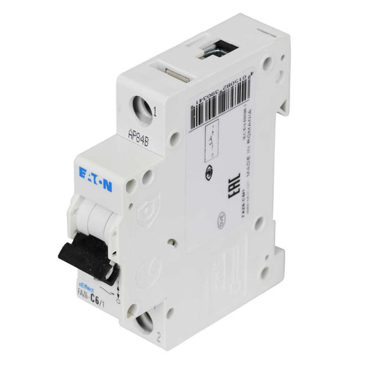 Moeller FAZ6-C6/1 6A Single Pole 6kA C Curve MCB