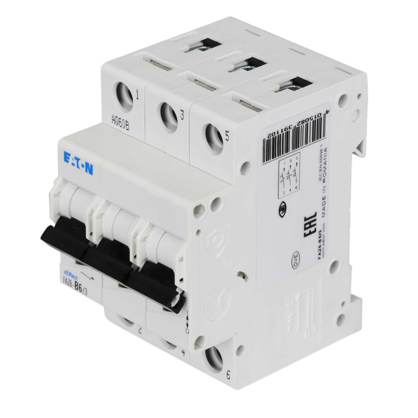 Moeller FAZ6-B6/3 6A Triple Pole 6kA B Curve MCB