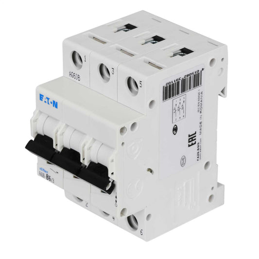 Moeller FAZ6-B6/3 6A Triple Pole 6kA B Curve MCB