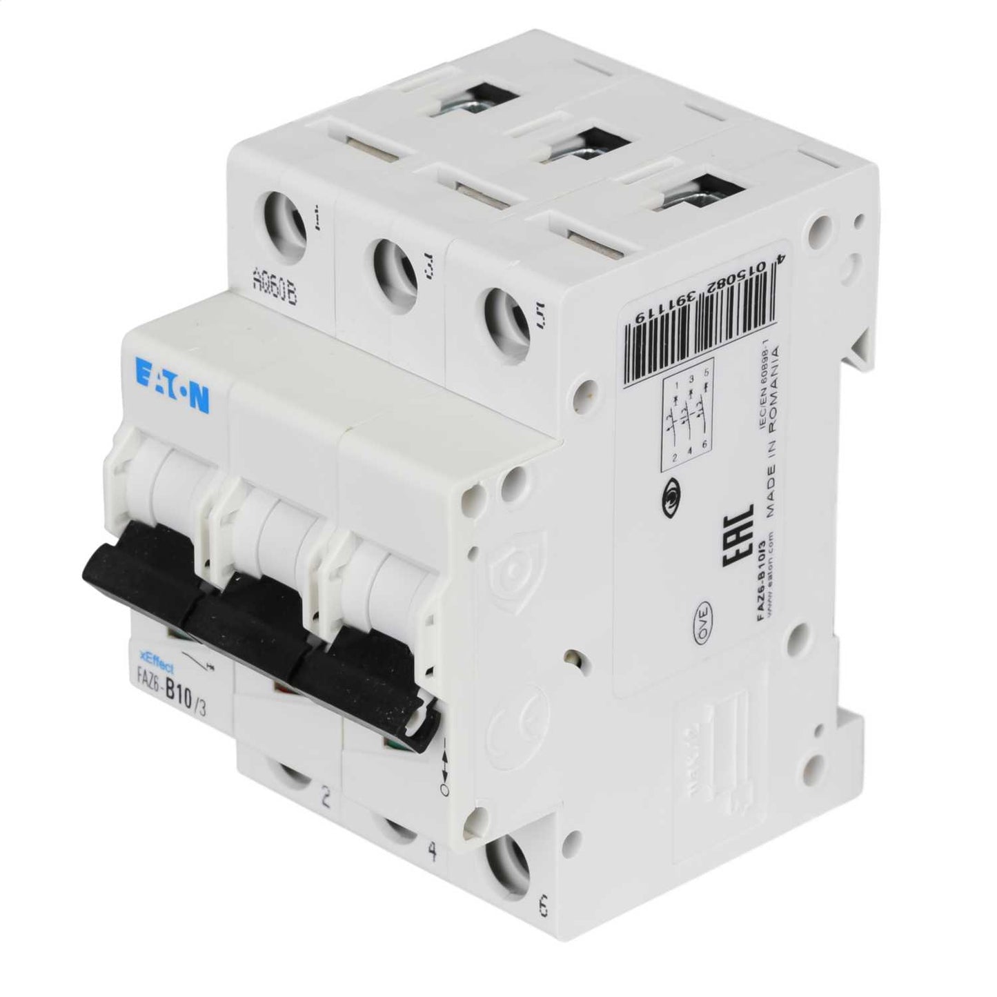 Moeller FAZ6-B10/3 10A Triple Pole 6kA B Curve MCB