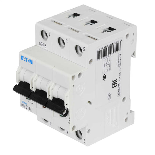 Moeller FAZ6-B10/3 10A Triple Pole 6kA B Curve MCB