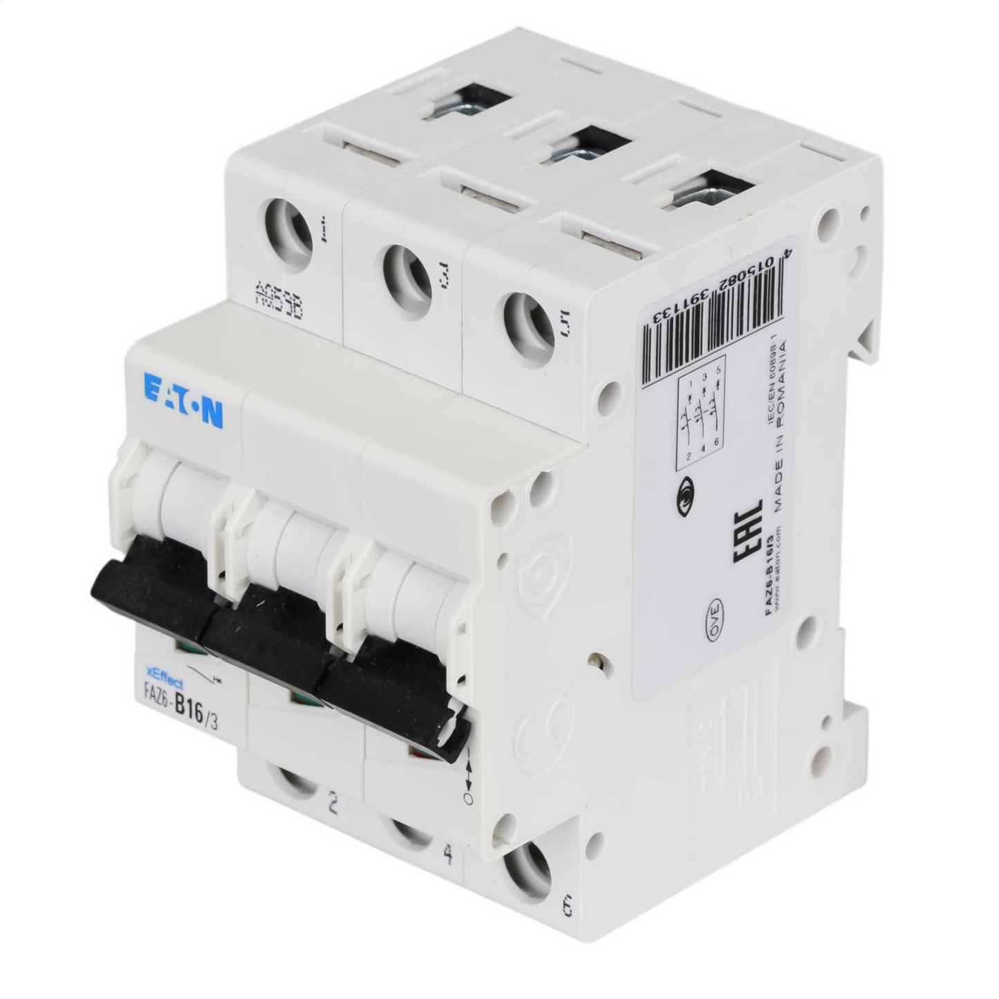 Moeller FAZ6-B16/3 16A Triple Pole 6kA B Curve MCB