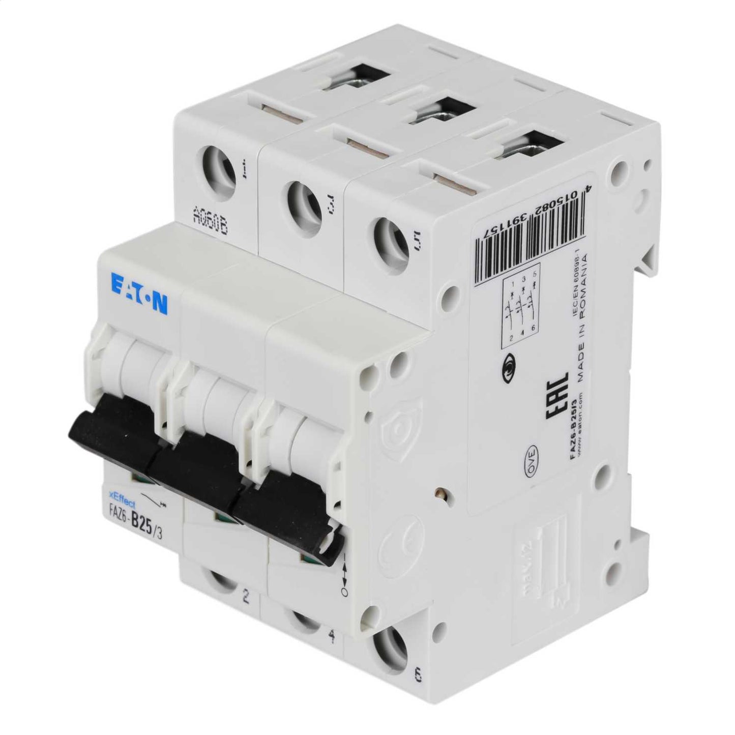 Moeller FAZ6-B25/3 25A Triple Pole 6kA B Curve MCB