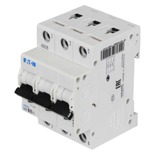 Moeller FAZ6-B25/3 25A Triple Pole 6kA B Curve MCB