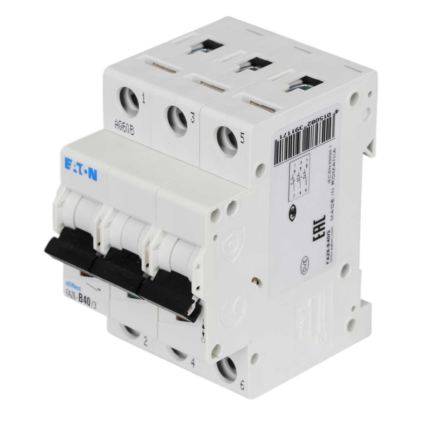 Moeller FAZ6-B40/3 40A Triple Pole 6kA B Curve MCB