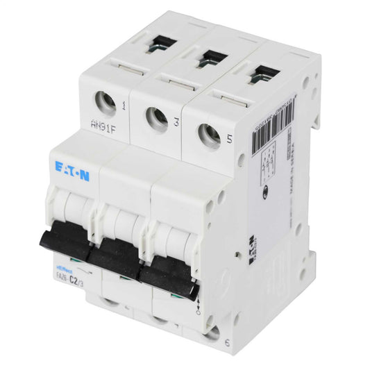 Moeller FAZ6-C2/3 2A Triple Pole 6kA C Curve MCB