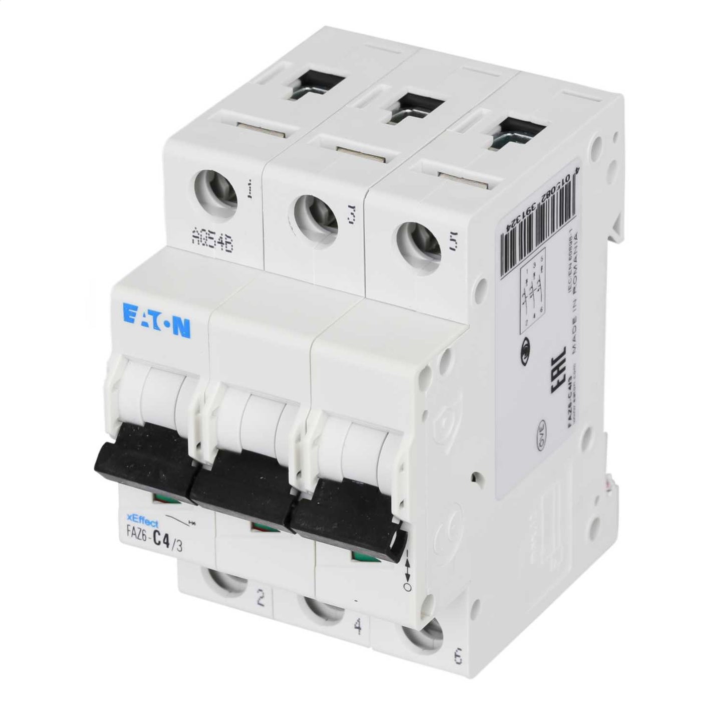 Moeller FAZ6-C4/3 4A Triple Pole 6kA C Curve MCB