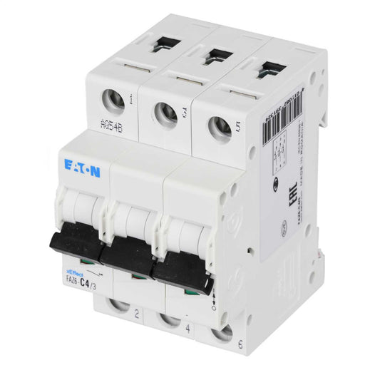Moeller FAZ6-C4/3 4A Triple Pole 6kA C Curve MCB
