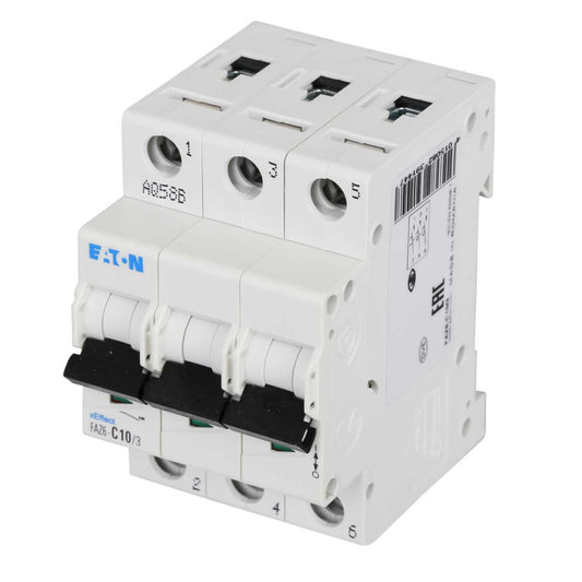 Moeller FAZ6-C10/3 10A Triple Pole 6kA C Curve MCB