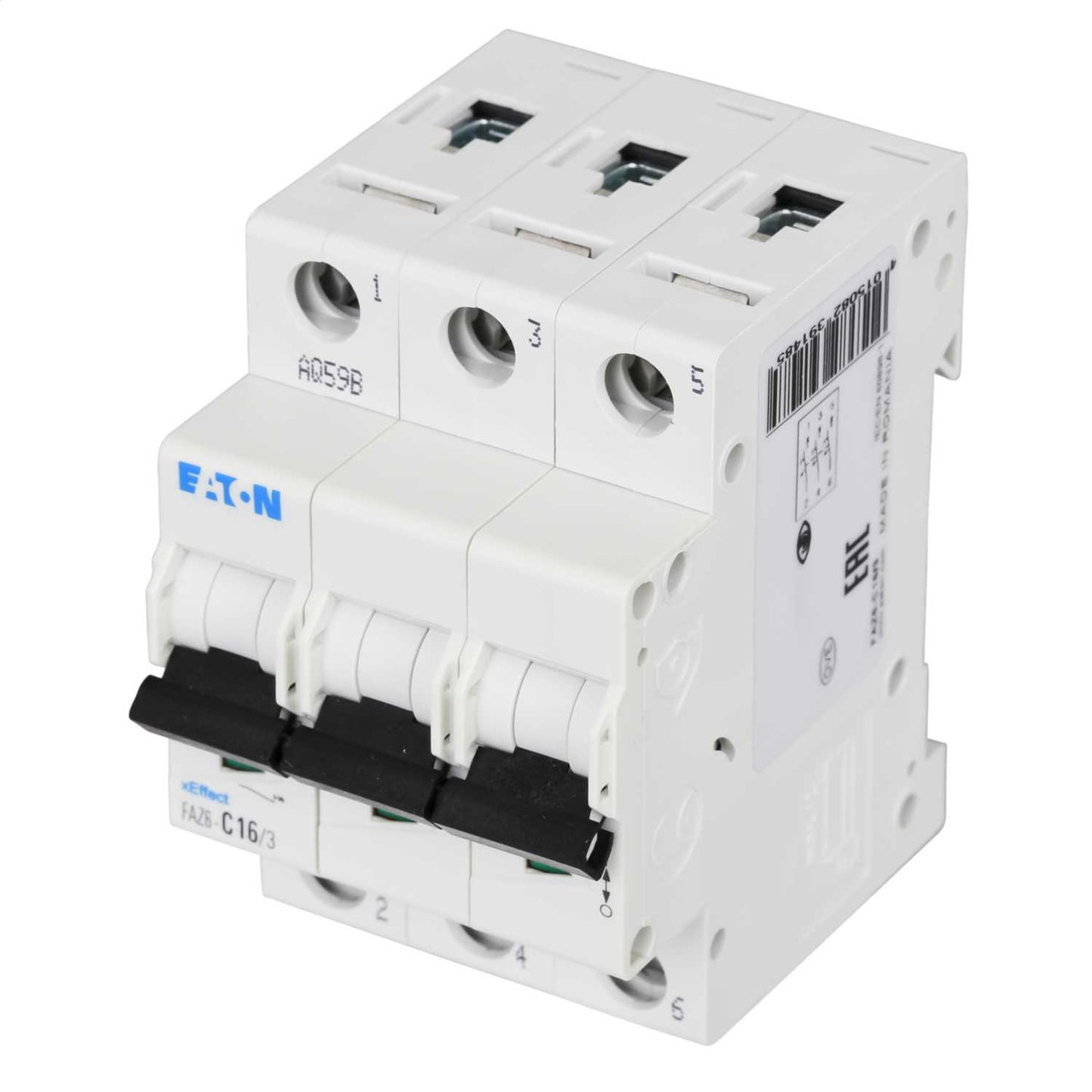 Moeller FAZ6-C16/3 16A Triple Pole 6kA C Curve MCB
