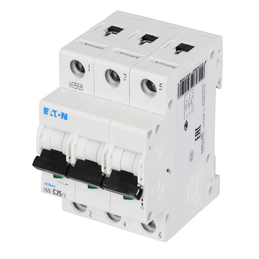 Moeller FAZ6-C25/3 25A Triple Pole 6kA C Curve MCB