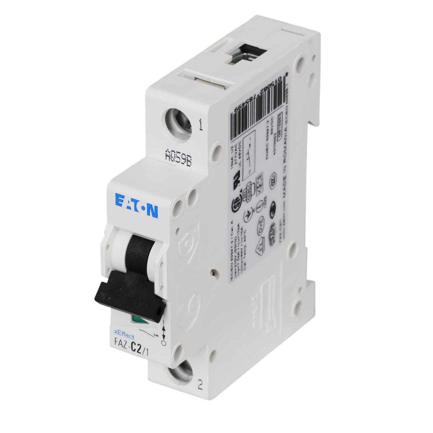 Moeller FAZ-C2/1 2A Single Pole 15kA C Curve MCB