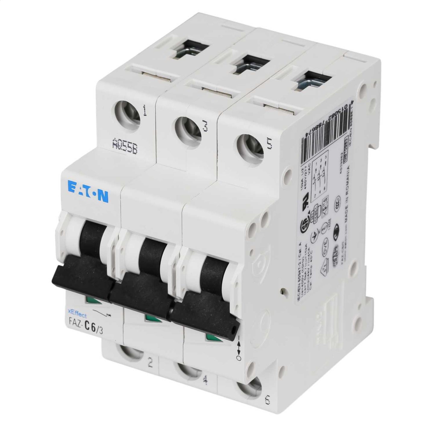 Moeller FAZ-C6/3 6A Triple Pole 15kA C Curve MCB