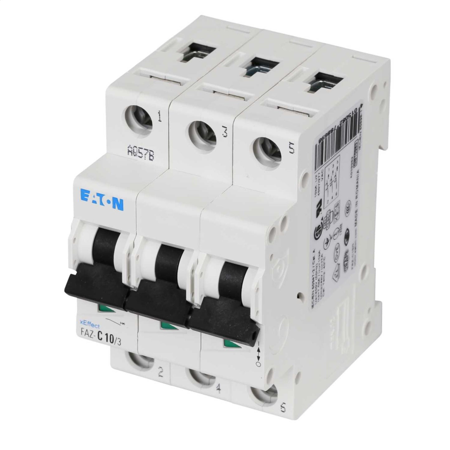 Moeller FAZ-C10/3 10A Triple Pole 15kA C Curve MCB
