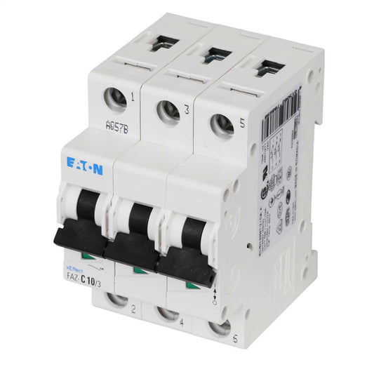 Moeller FAZ-C10/3 10A Triple Pole 15kA C Curve MCB