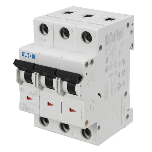 Moeller FAZ-C50/3 50A Triple Pole 15kA C Curve MCB