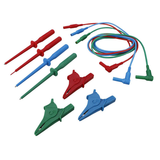 Megger 3 Wire Unfused Test Lead Set with Long Reach Probes and Crocodile Clips