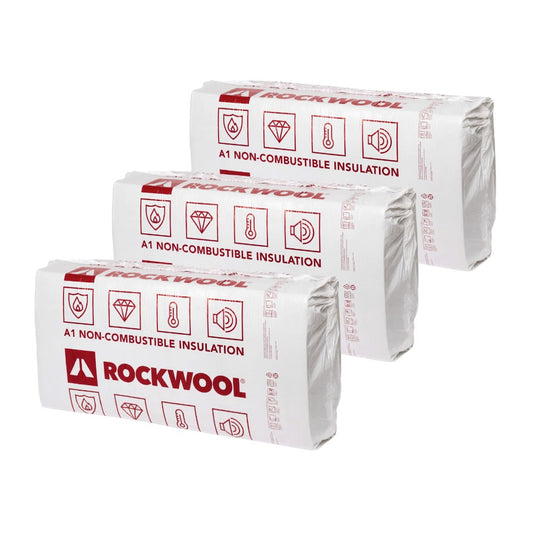 50mm Rockwool RWA45 Acoustic Sound Insulation Slab - Pallet of 16 Packs (103.68m2/Pallet)