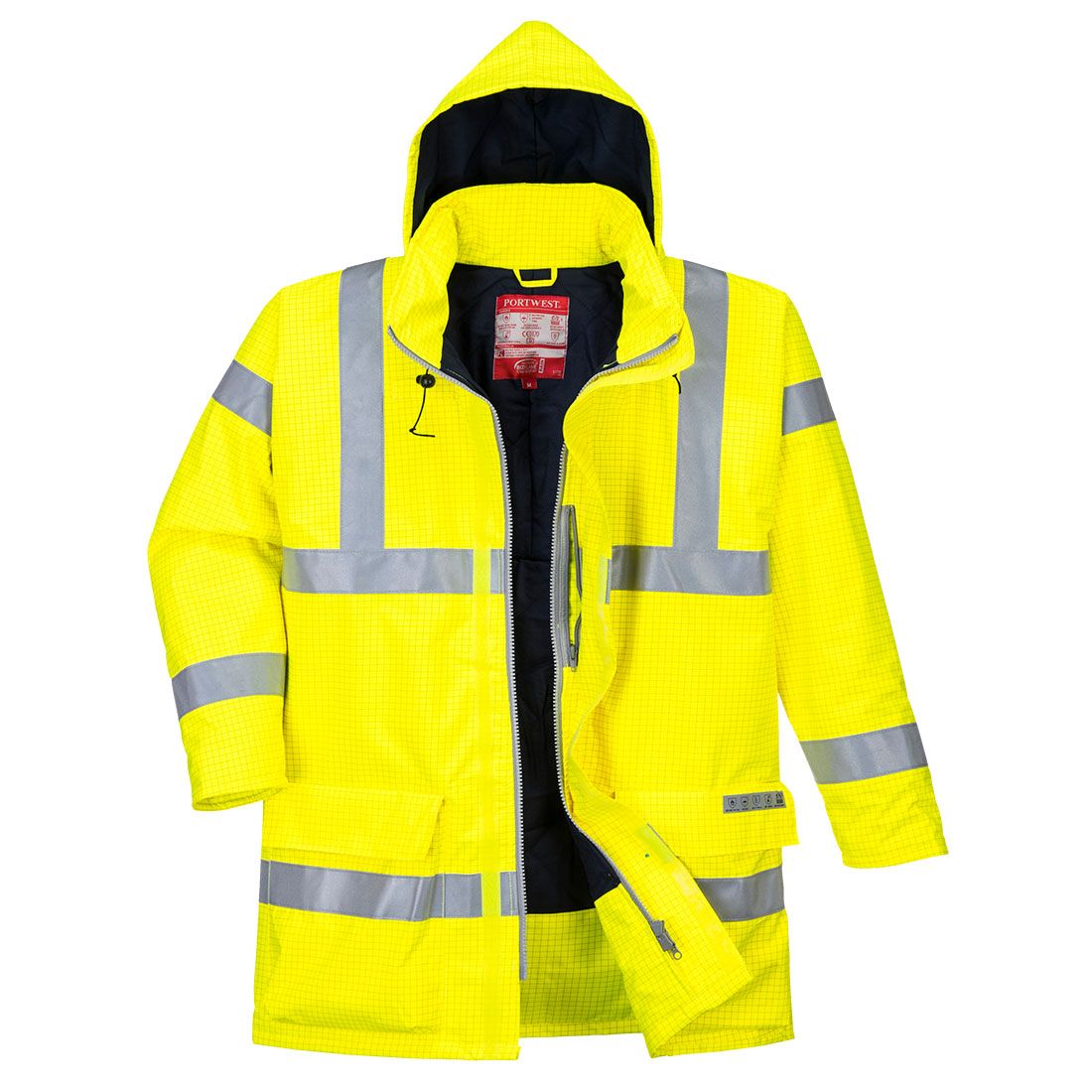 Bizflame Rain Hi-Vis Antistatic FR Jacket, 4XL, R, Yellow