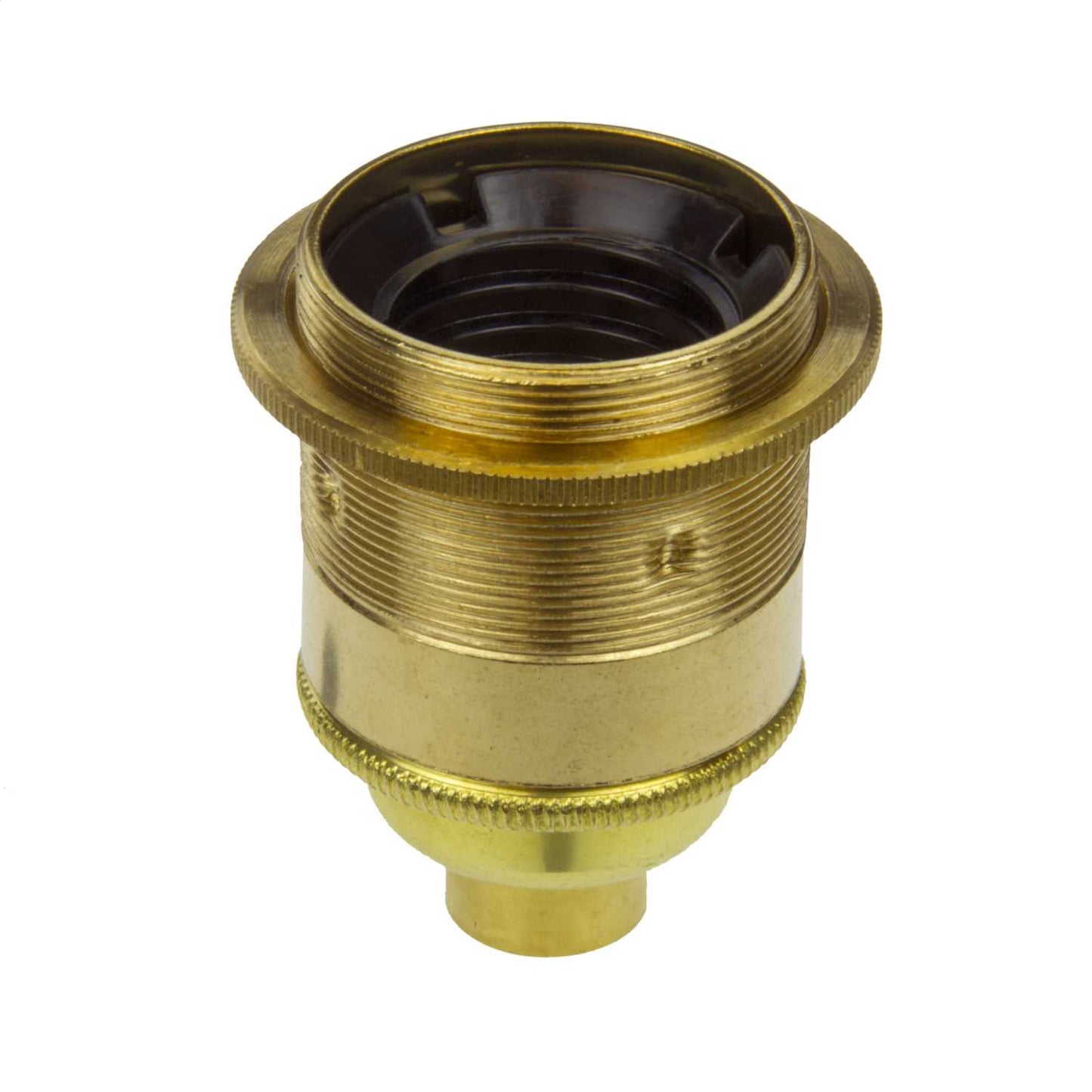 ½" ES E27 Screwed Shade Ring Lampholder Brass (Sold in 1's)