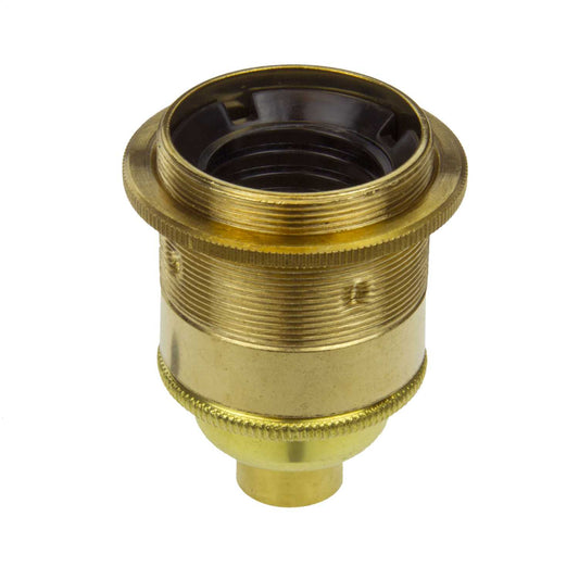 ½" ES E27 Screwed Shade Ring Lampholder Brass (Sold in 1's)