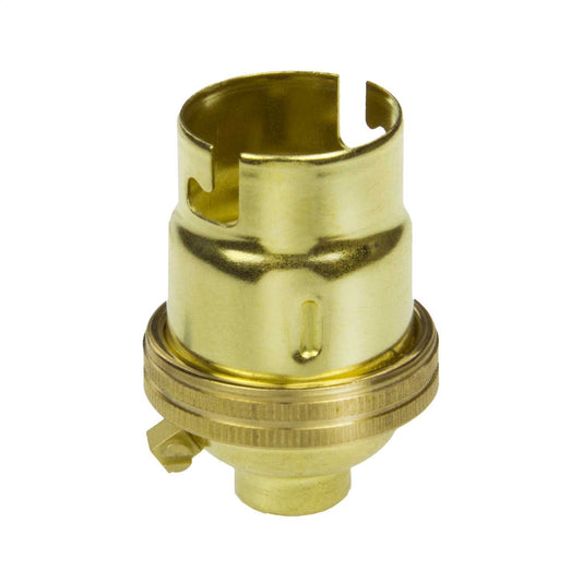 10mm Entry BC B22 Screwed Plain Lampholder Brass (Sold in 1's)