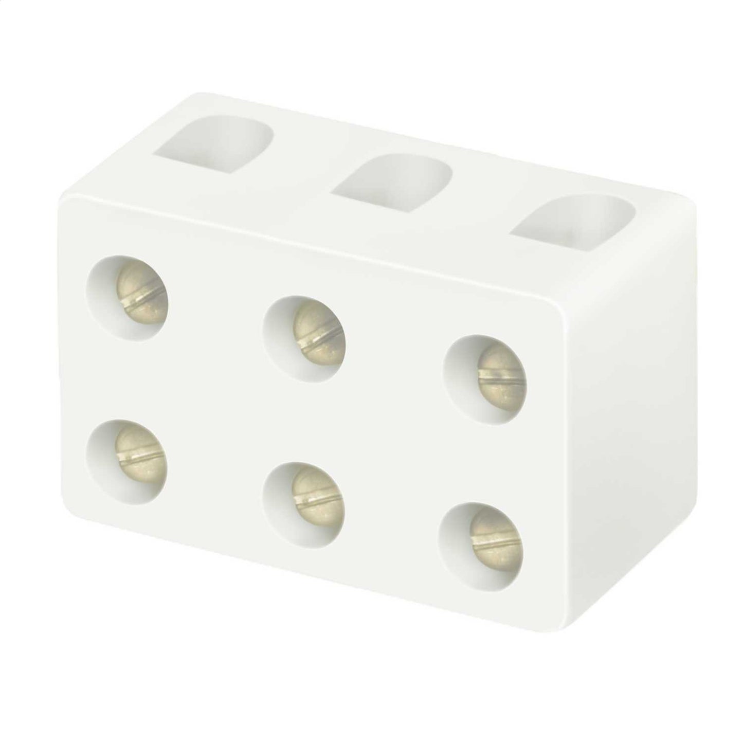 15A 3 Pole Porcelain Connector Block (Sold in 1's)