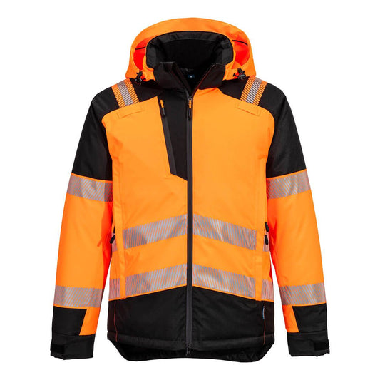 PW3 Hi-Vis Winter Jacket, 4XL, R, Orange/Black