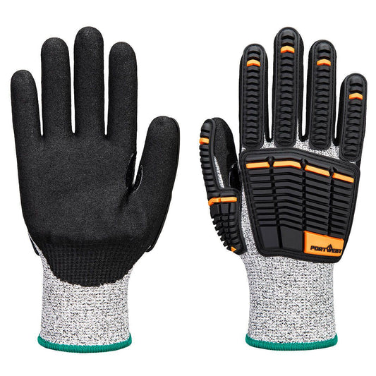 Impact C13 Nitrile Foam Glove, L, R, Grey/Black