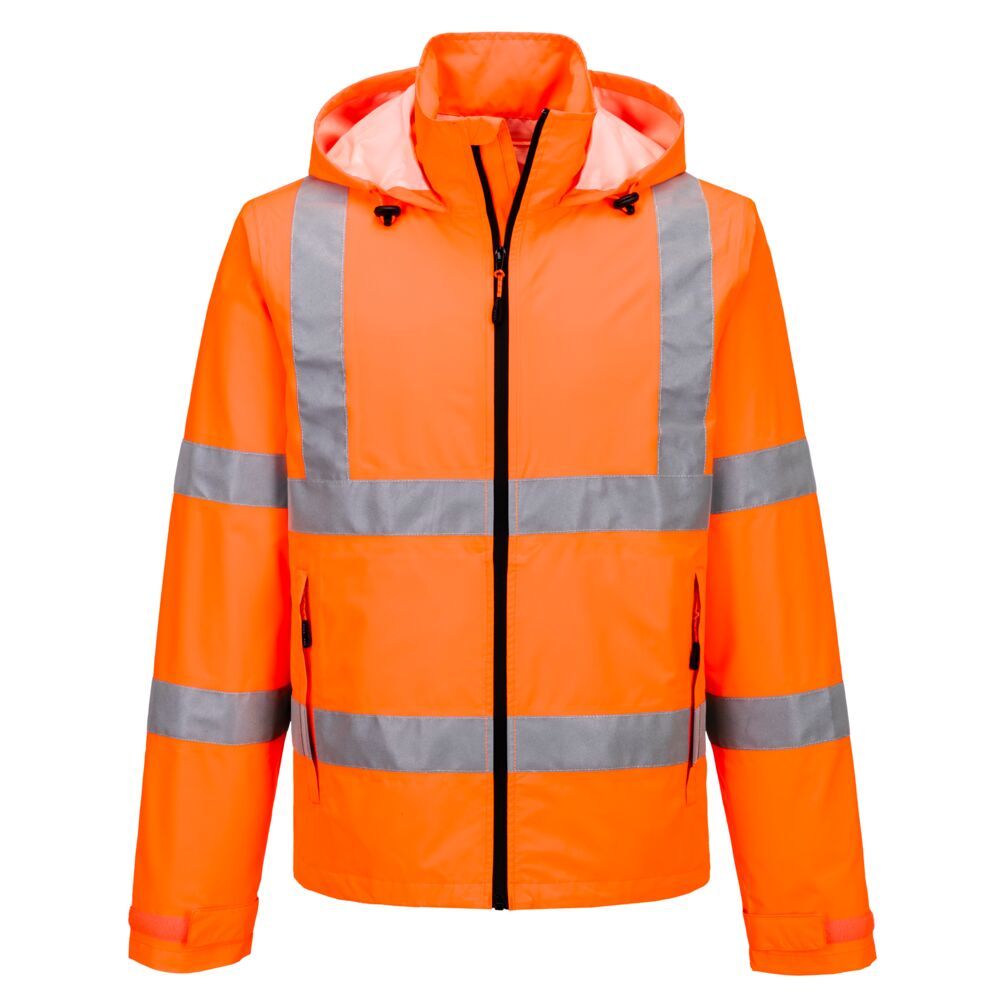Hi-Vis Lightweight Packable Jacket, 4XL, R, Orange
