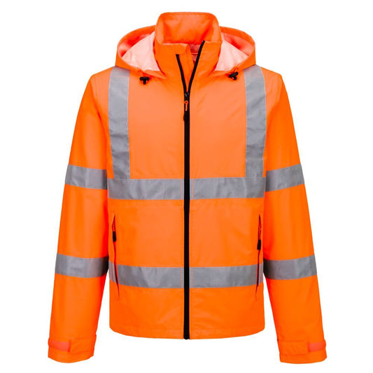 Hi-Vis Lightweight Packable Jacket, 4XL, R, Orange