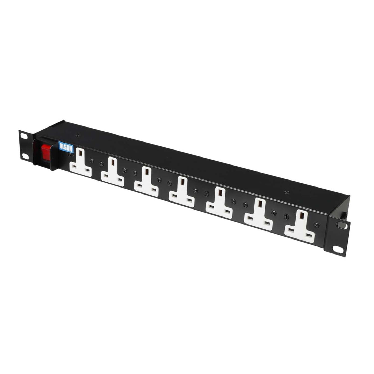 Olson 7 Way 1U 19" Horizontal Rack Mounted PDU with 13A Plug