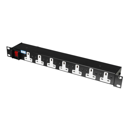 Olson 7 Way 1U 19" Horizontal Rack Mounted PDU with 16A Plug