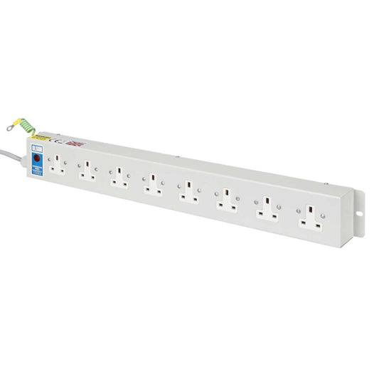Olson 13A 8 Way Unswitched Socket with Neon 13A Plug PDU