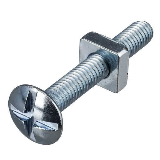 Olympic Fixings M6 x 40 Roofing Nuts and Bolts BZP (Pack of 100)