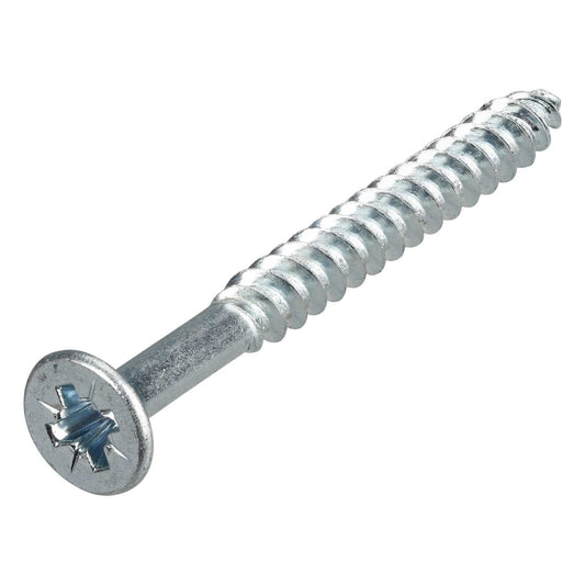 Olympic Fixings 8x1¾ Countersunk Twin Thread Woodscrews Bright Zinc Plated (Pack of 200)