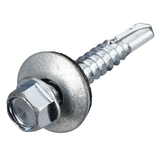 Olympic Fixings 5.5mm x 32mm Light Washered Hexagon Head Self Drilling Screws (Pack of 100)