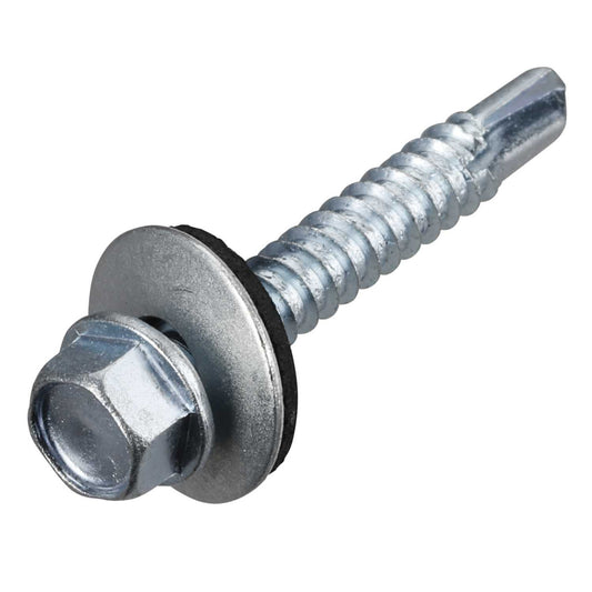 Olympic Fixings 5.5mm x 38mm Light Washered Hexagon Head Self Drilling Screws (Pack of 200)