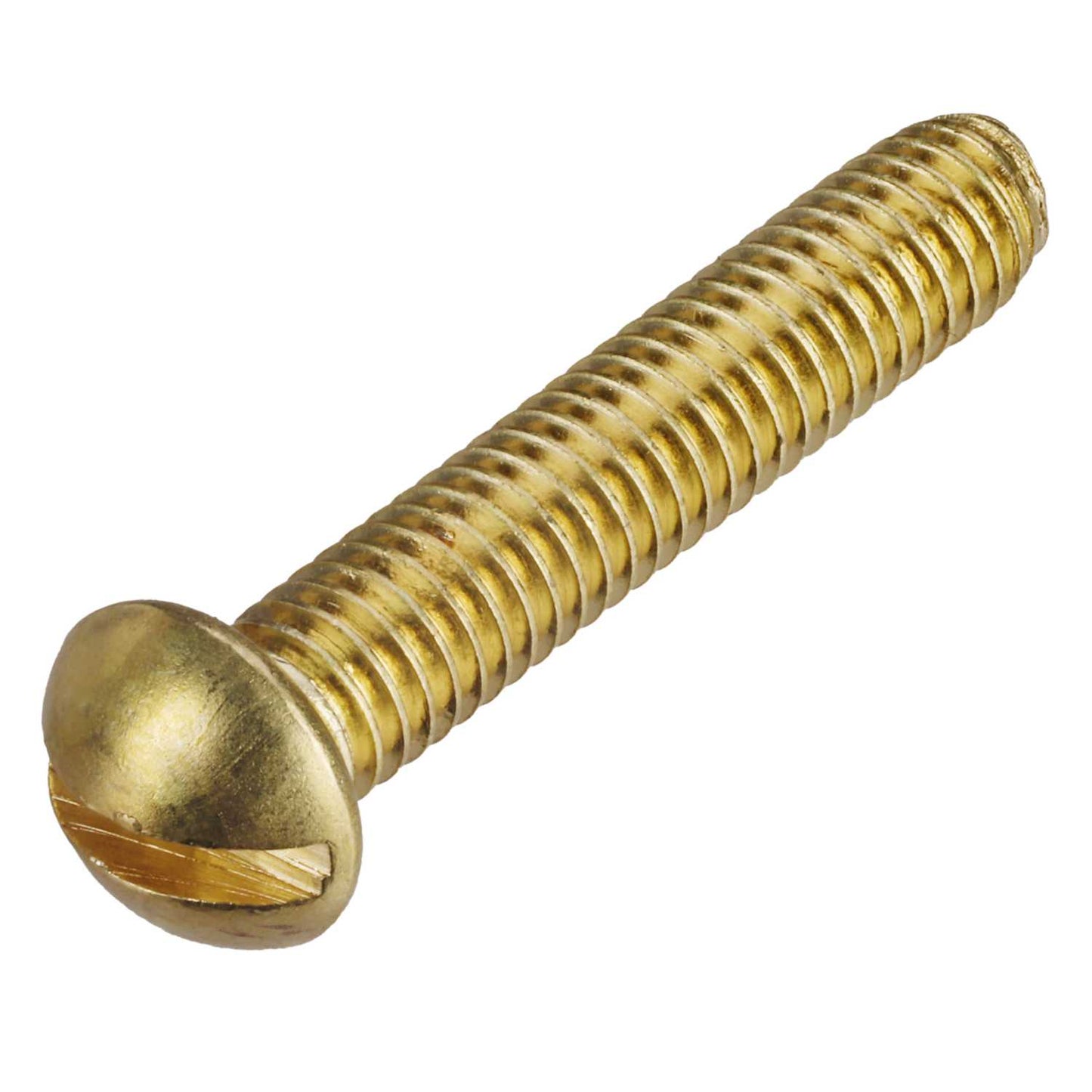 Olympic Fixings 2BA x 1" Round Head Slot Machine Screws Brass (Pack of 100)